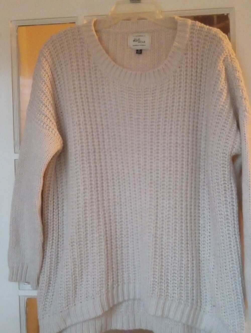 Cotton On Cream Waffle Knit Sweater Medium